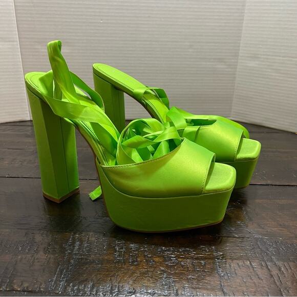 Gianni Binni satin platform ankle wrap‎ heels size 11 - Picture 3 of 16